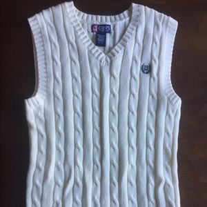 Chaps Cream Cotton Sweater Vest Size 10-12